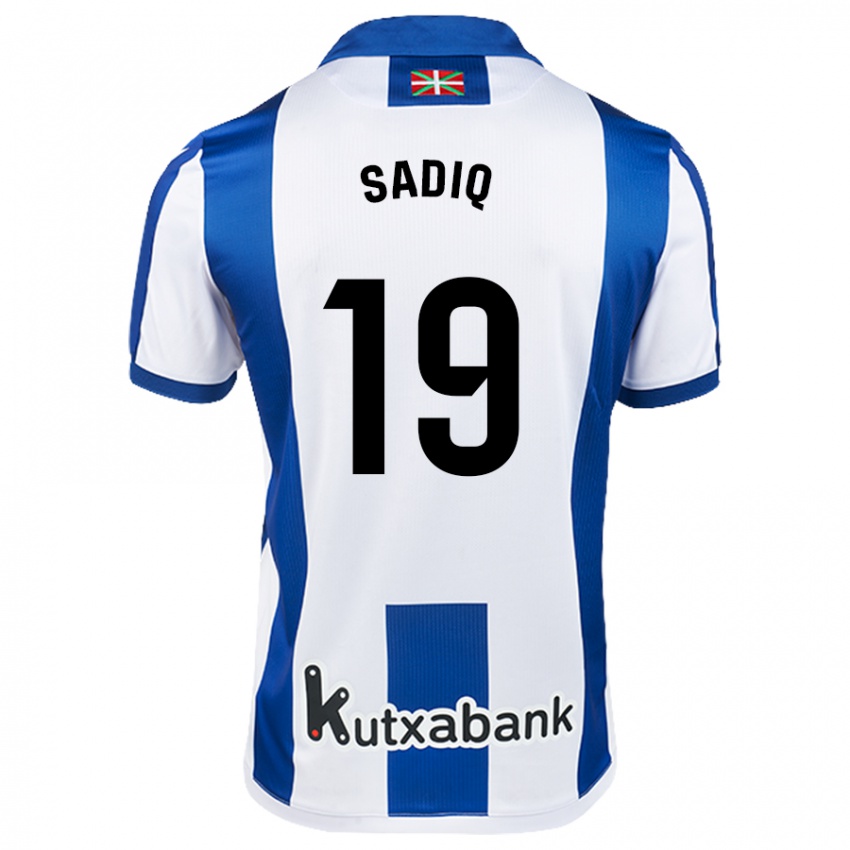 Niño Camiseta Umar Sadiq #19 Blanco Azul 1ª Equipación 2024/25 La Camisa Argentina