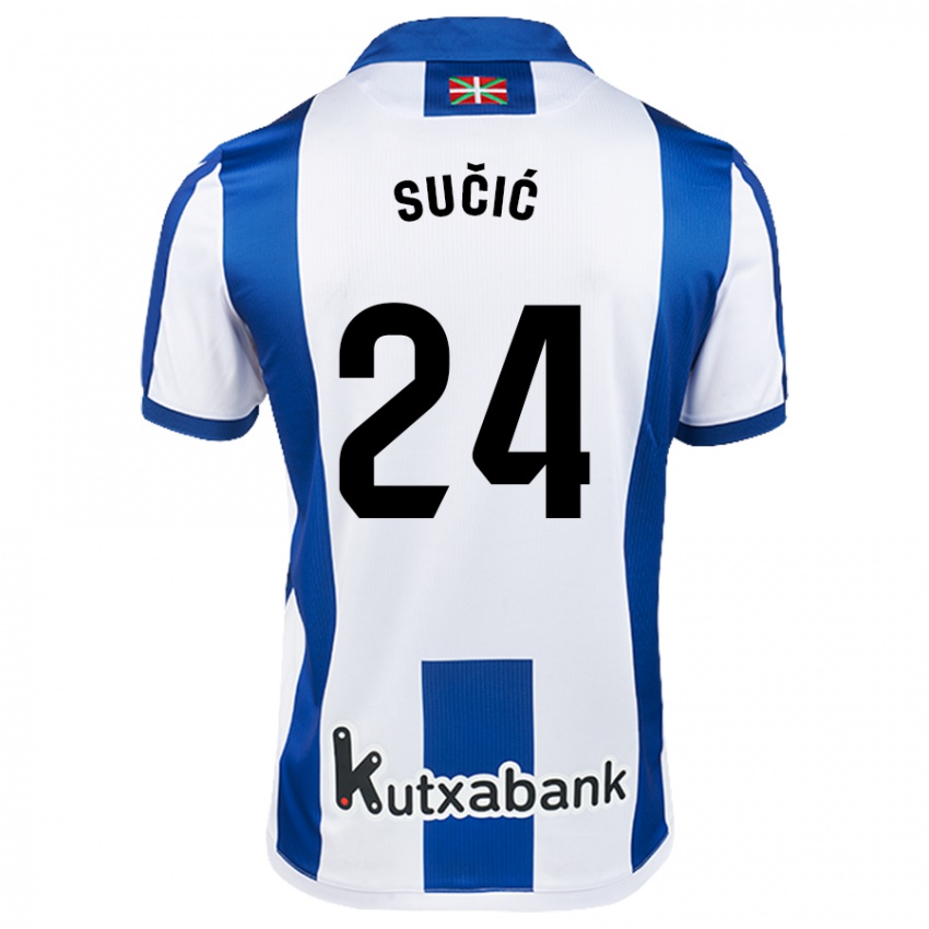 Niño Camiseta Luka Sucic #24 Blanco Azul 1ª Equipación 2024/25 La Camisa Argentina