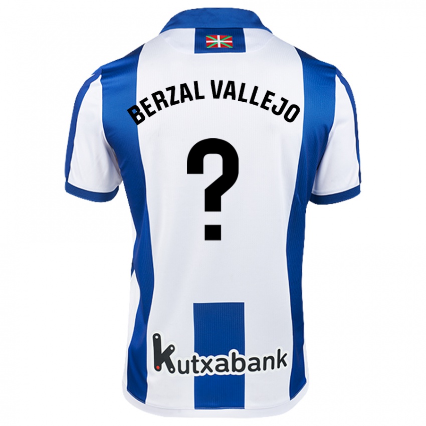 Niño Camiseta Asier Berzal Vallejo #0 Blanco Azul 1ª Equipación 2024/25 La Camisa Argentina