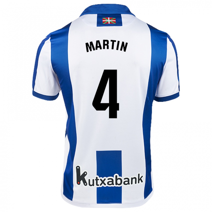 Niño Camiseta Jon Martín #4 Blanco Azul 1ª Equipación 2024/25 La Camisa Argentina