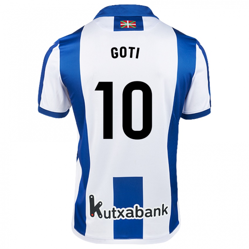 Niño Camiseta Mikel Goti #10 Blanco Azul 1ª Equipación 2024/25 La Camisa Argentina