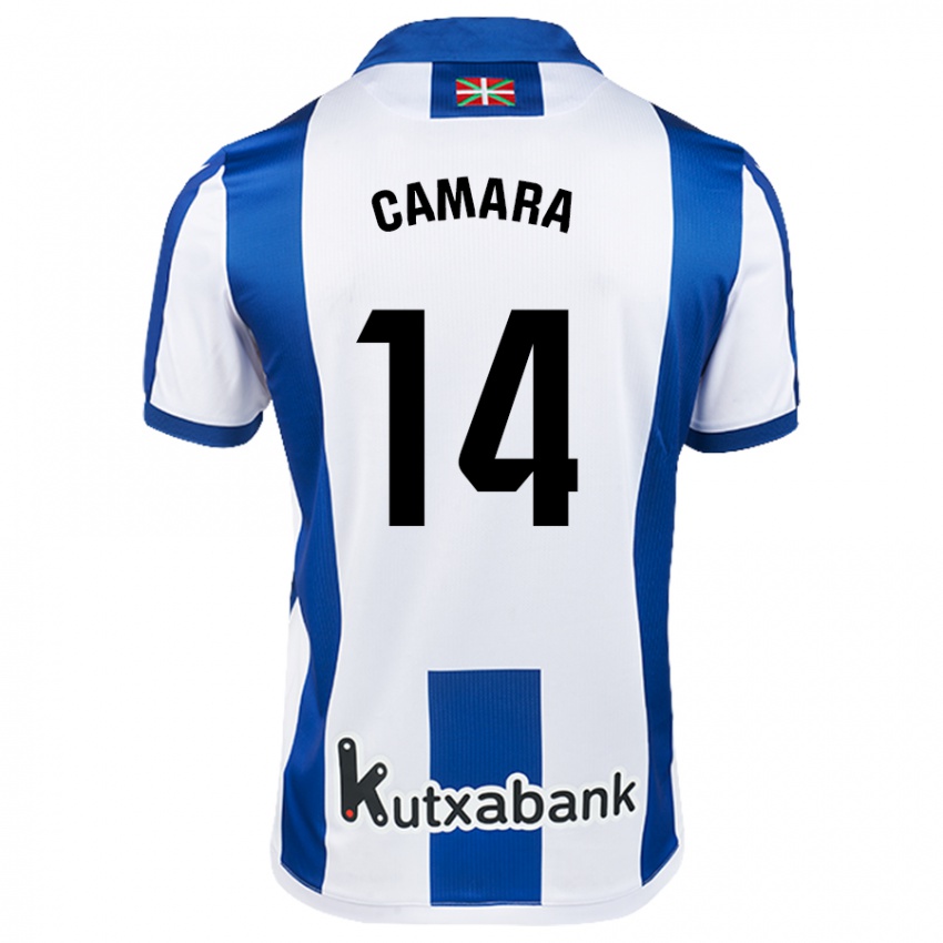 Niño Camiseta Ibra Cámara #14 Blanco Azul 1ª Equipación 2024/25 La Camisa Argentina