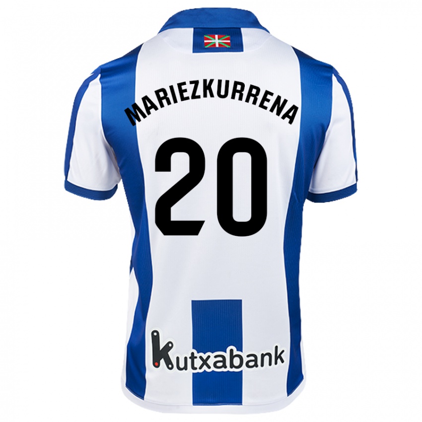 Niño Camiseta Arkaitz Mariezkurrena #20 Blanco Azul 1ª Equipación 2024/25 La Camisa Argentina