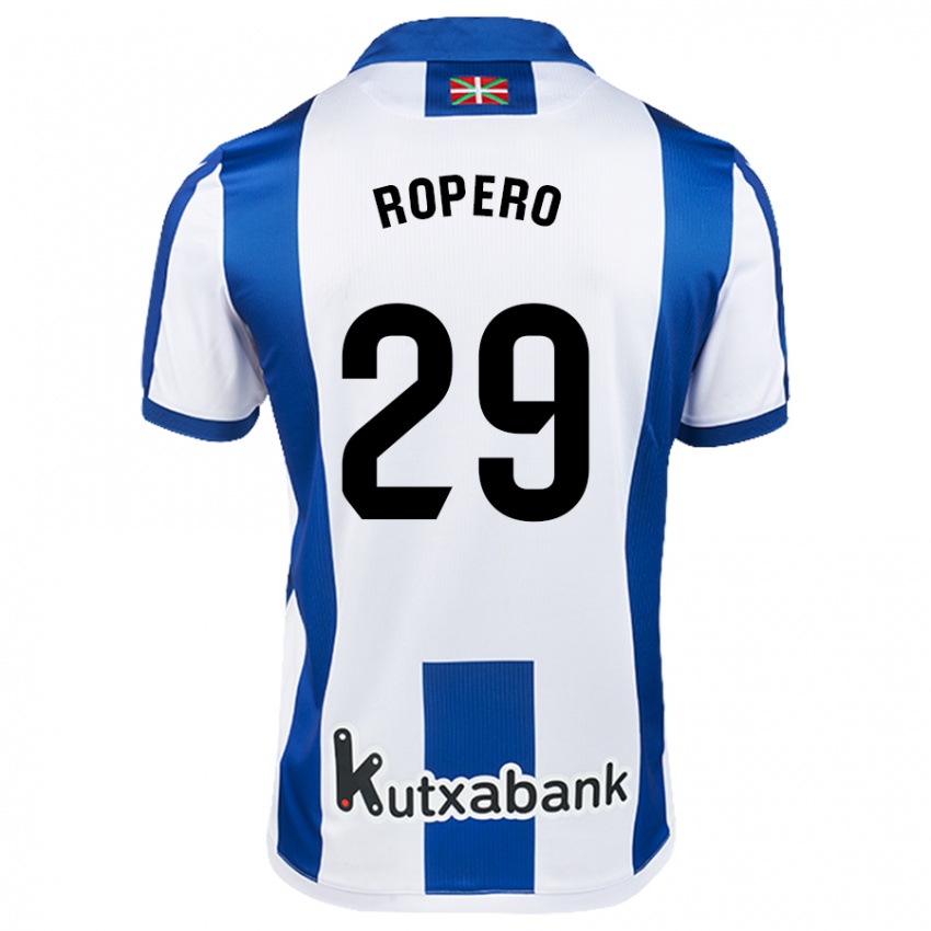 Niño Camiseta Iker Ropero #29 Blanco Azul 1ª Equipación 2024/25 La Camisa Argentina