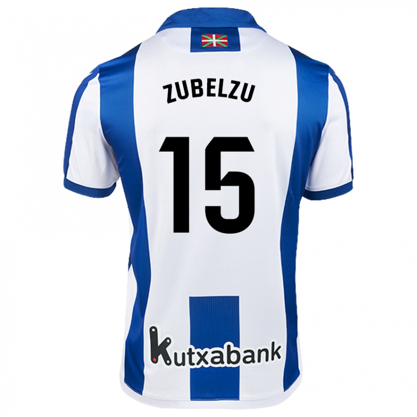 Niño Camiseta Julen Zubelzu #15 Blanco Azul 1ª Equipación 2024/25 La Camisa Argentina