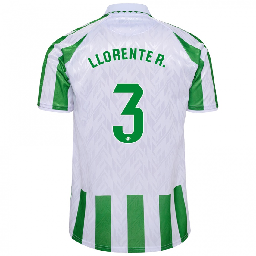 Niño Camiseta Diego Llorente #3 Verde Rayas Blancas 1ª Equipación 2024/25 La Camisa Argentina