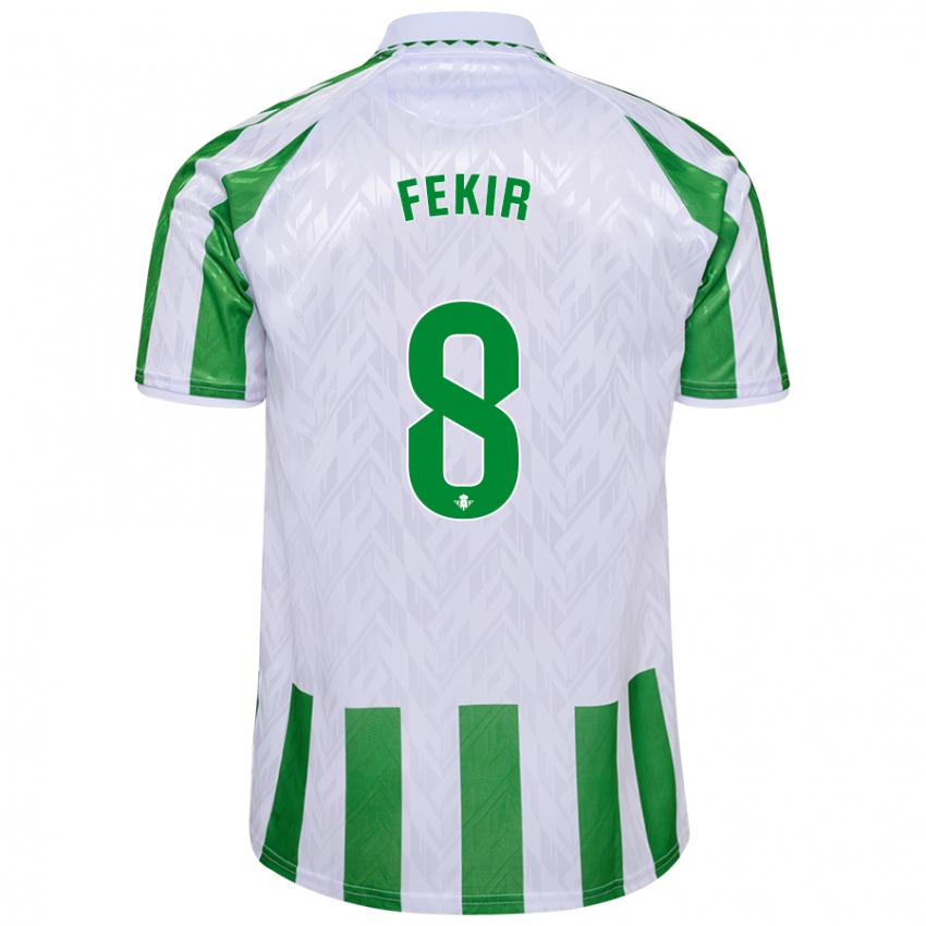 Niño Camiseta Nabil Fekir #8 Verde Rayas Blancas 1ª Equipación 2024/25 La Camisa Argentina