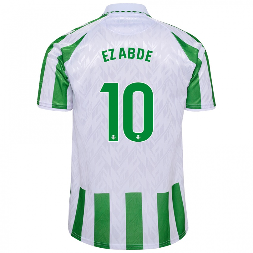 Niño Camiseta Abde Ezzalzouli #10 Verde Rayas Blancas 1ª Equipación 2024/25 La Camisa Argentina