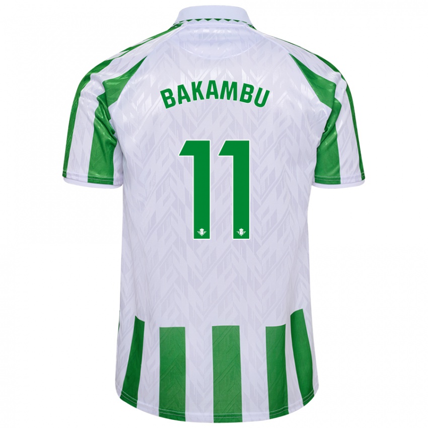 Niño Camiseta Cedric Bakambu #11 Verde Rayas Blancas 1ª Equipación 2024/25 La Camisa Argentina