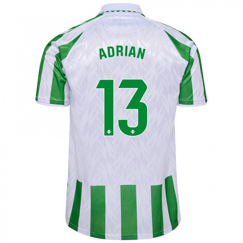 Niño Camiseta Adrian #13 Verde Rayas Blancas 1ª Equipación 2024/25 La Camisa Argentina