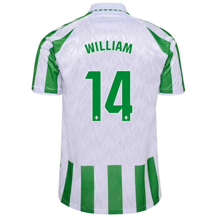 Niño Camiseta William Carvalho #14 Verde Rayas Blancas 1ª Equipación 2024/25 La Camisa Argentina