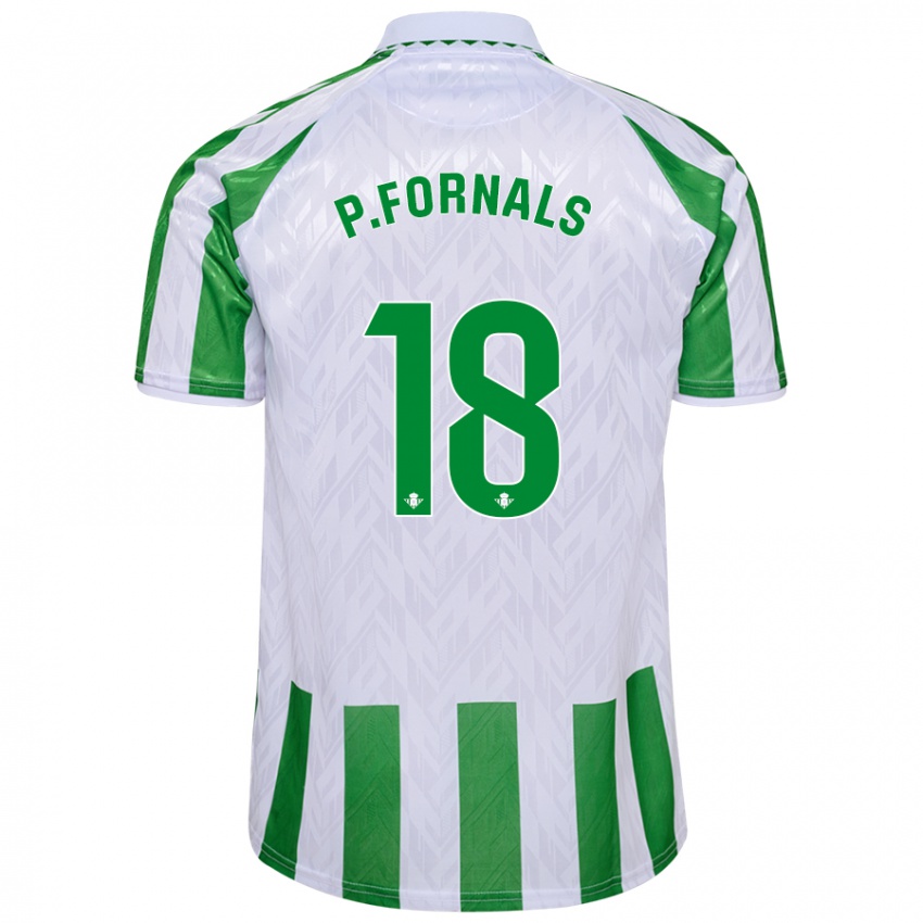 Niño Camiseta Pablo Fornals #18 Verde Rayas Blancas 1ª Equipación 2024/25 La Camisa Argentina