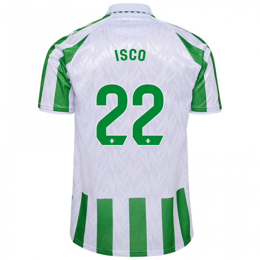 Niño Camiseta Isco #22 Verde Rayas Blancas 1ª Equipación 2024/25 La Camisa Argentina