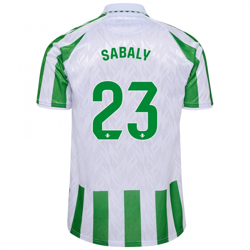 Niño Camiseta Youssouf Sabaly #23 Verde Rayas Blancas 1ª Equipación 2024/25 La Camisa Argentina