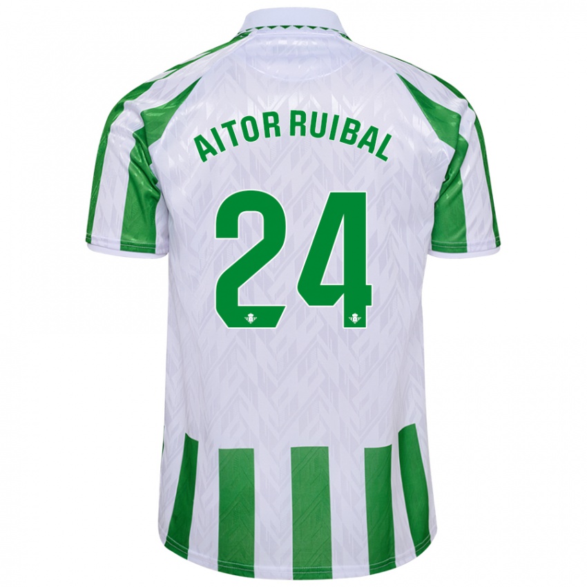 Niño Camiseta Aitor Ruibal #24 Verde Rayas Blancas 1ª Equipación 2024/25 La Camisa Argentina