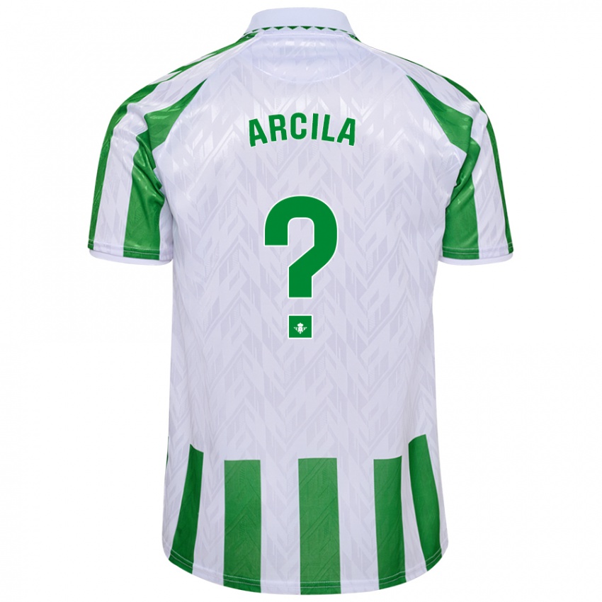 Niño Camiseta Jhon Arcila #0 Verde Rayas Blancas 1ª Equipación 2024/25 La Camisa Argentina