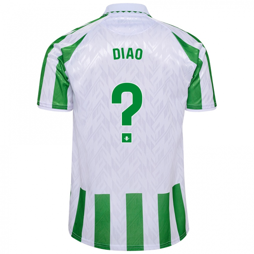 Niño Camiseta Usse Diao #0 Verde Rayas Blancas 1ª Equipación 2024/25 La Camisa Argentina