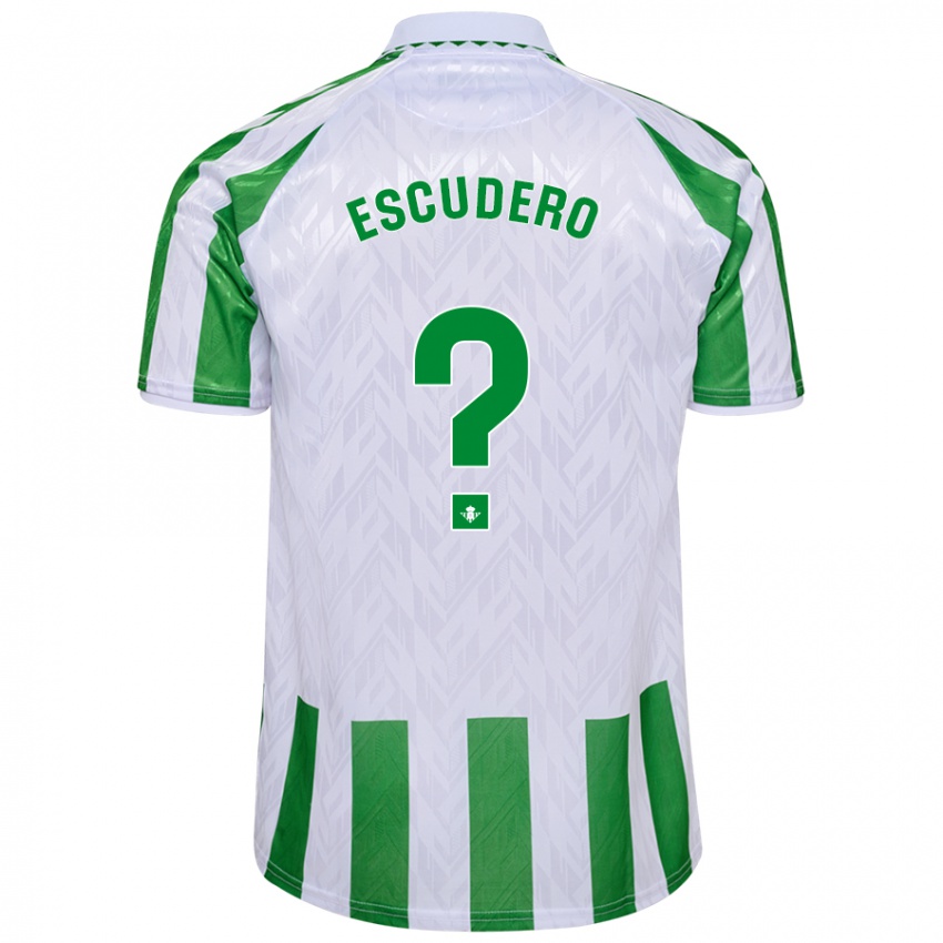 Niño Camiseta Ale Escudero #0 Verde Rayas Blancas 1ª Equipación 2024/25 La Camisa Argentina