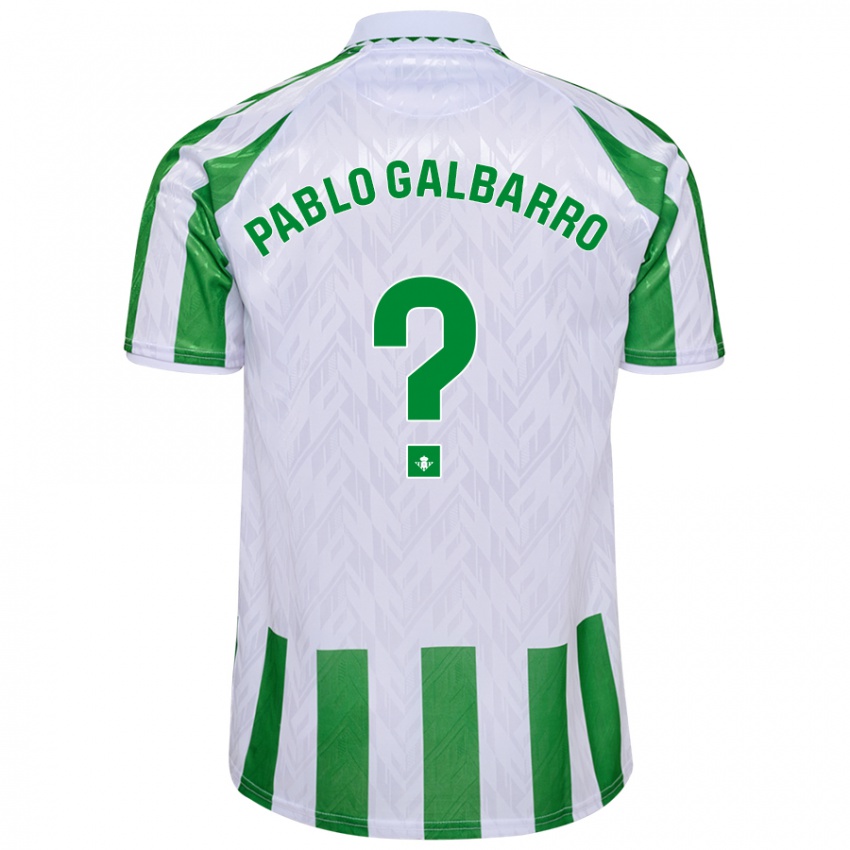 Niño Camiseta Juan Pablo Galbarro #0 Verde Rayas Blancas 1ª Equipación 2024/25 La Camisa Argentina