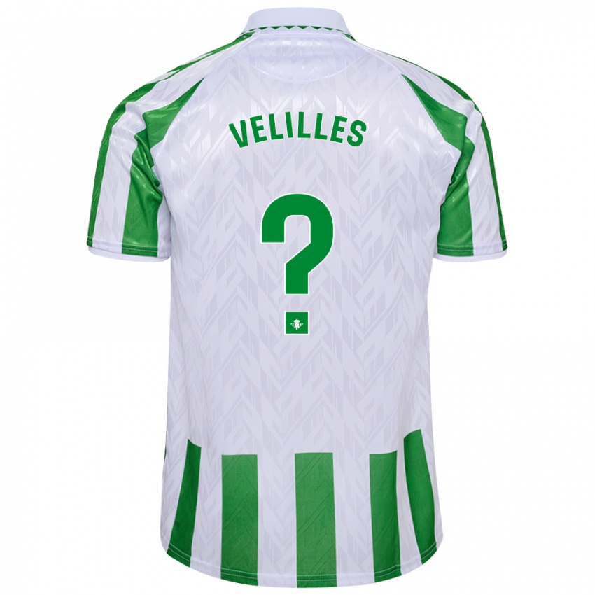 Niño Camiseta Luis Velilles #0 Verde Rayas Blancas 1ª Equipación 2024/25 La Camisa Argentina