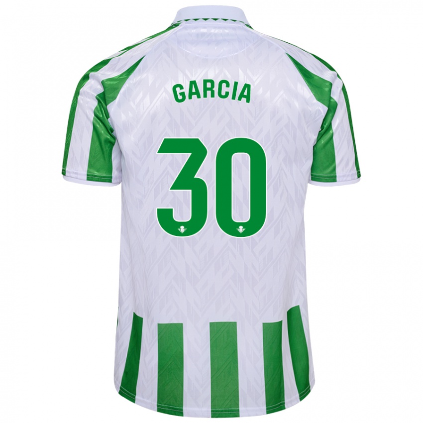 Niño Camiseta Germán García #30 Verde Rayas Blancas 1ª Equipación 2024/25 La Camisa Argentina