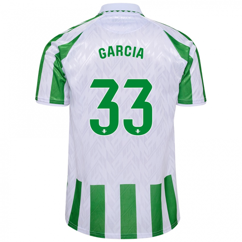 Niño Camiseta Pablo García #33 Verde Rayas Blancas 1ª Equipación 2024/25 La Camisa Argentina