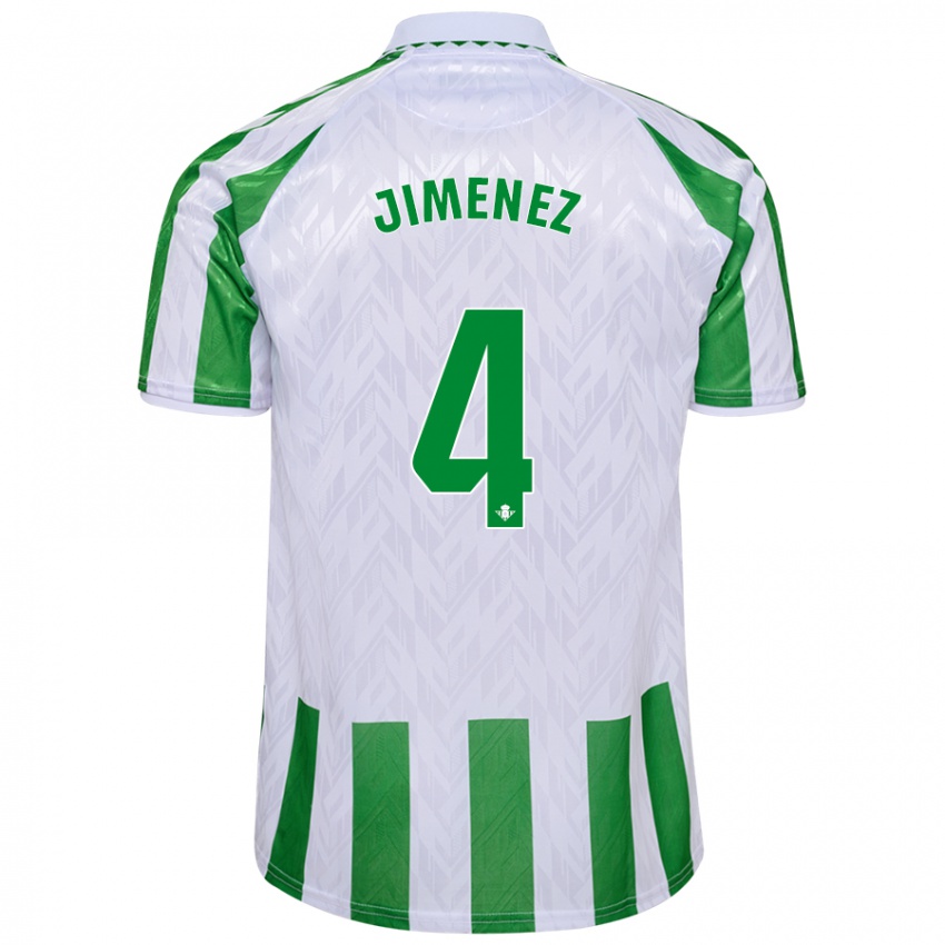 Niño Camiseta María Jiménez Gutiérrez #4 Verde Rayas Blancas 1ª Equipación 2024/25 La Camisa Argentina