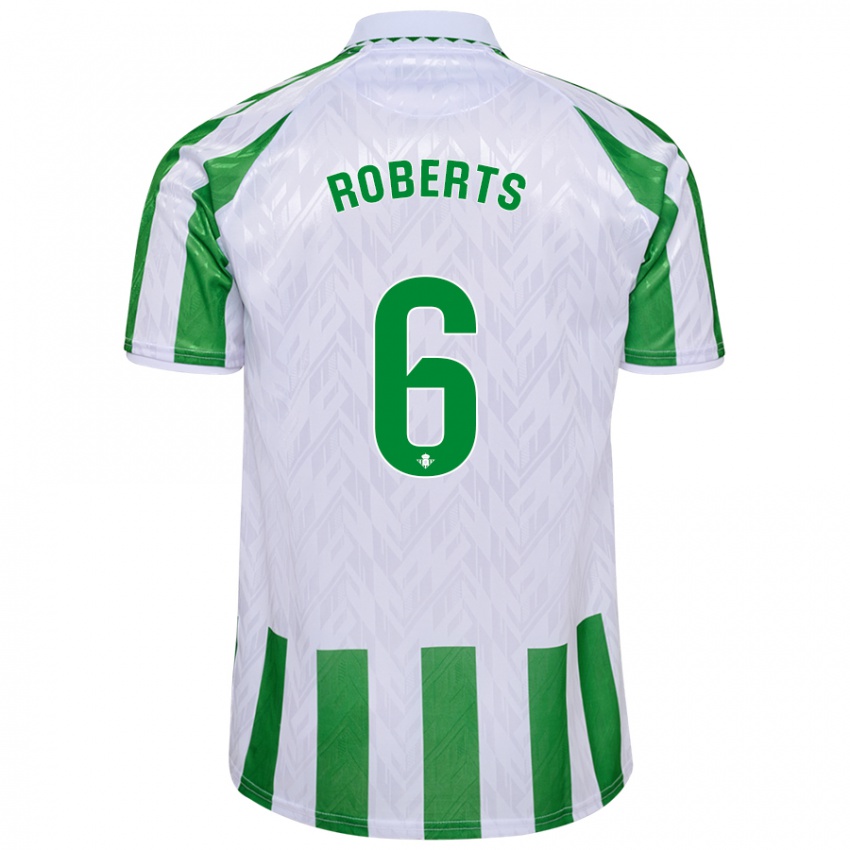 Niño Camiseta Rhiannon Roberts #6 Verde Rayas Blancas 1ª Equipación 2024/25 La Camisa Argentina