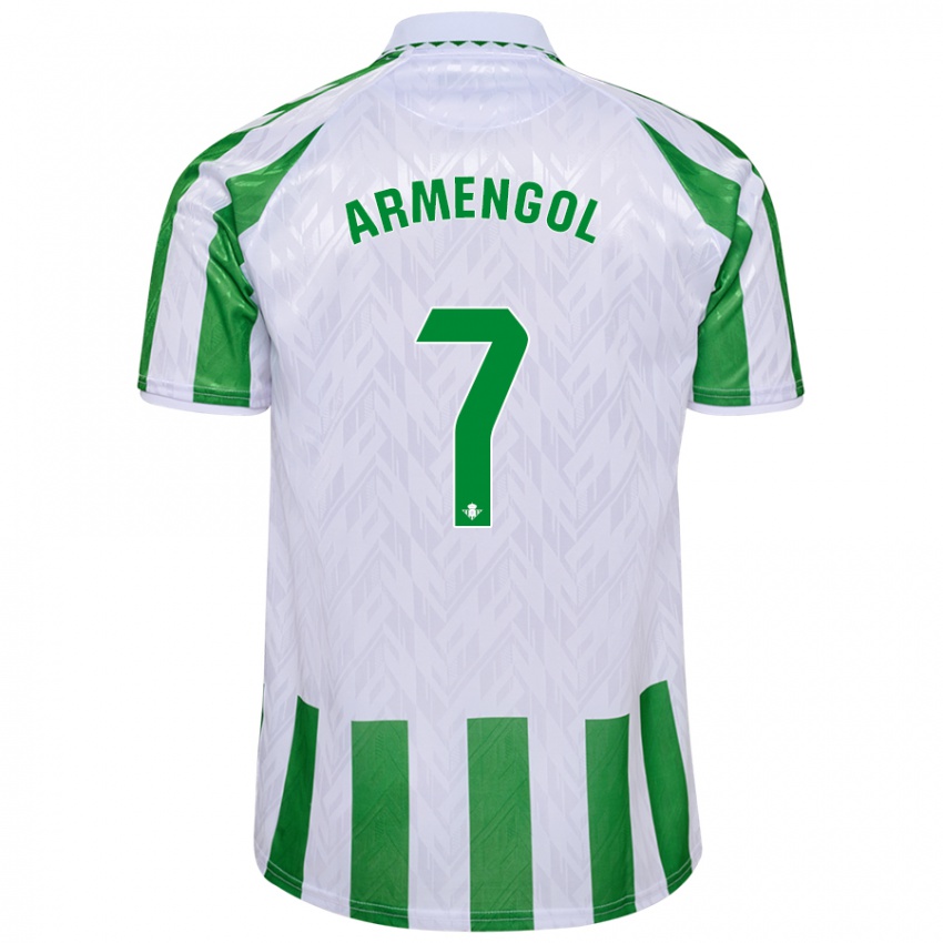 Niño Camiseta Carla Armengol Joaniquet #7 Verde Rayas Blancas 1ª Equipación 2024/25 La Camisa Argentina