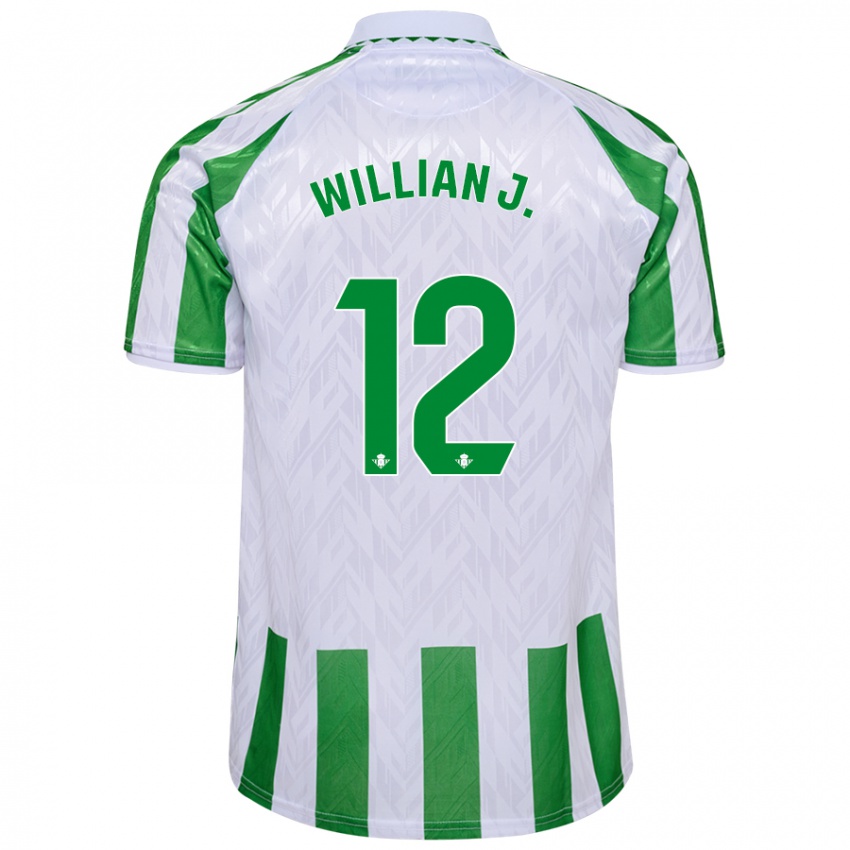 Niño Camiseta Willian José #12 Verde Rayas Blancas 1ª Equipación 2024/25 La Camisa Argentina