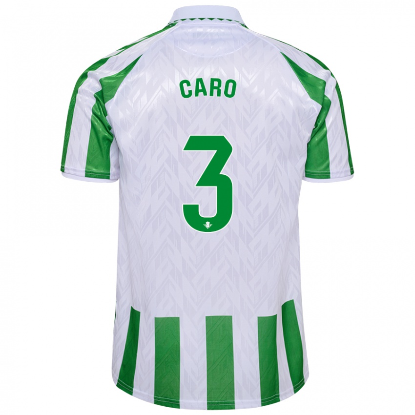 Niño Camiseta Andrés Caro #3 Verde Rayas Blancas 1ª Equipación 2024/25 La Camisa Argentina