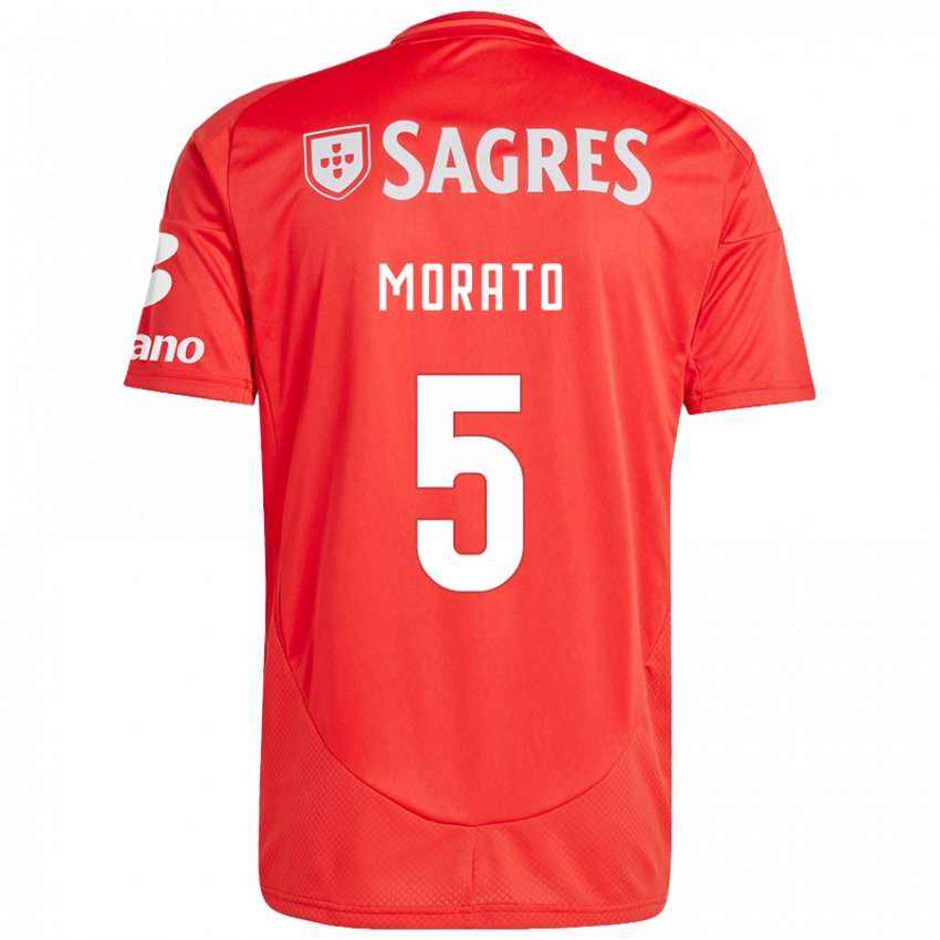 Niño Camiseta Morato #5 Rojo Blanco 1ª Equipación 2024/25 La Camisa Argentina