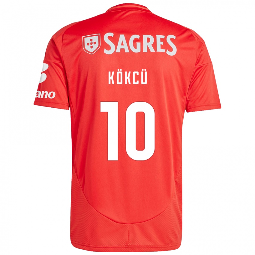 Niño Camiseta Orkun Kökcü #10 Rojo Blanco 1ª Equipación 2024/25 La Camisa Argentina