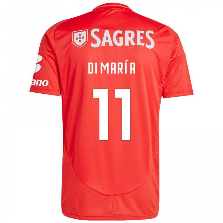 Niño Camiseta Angel Di Maria #11 Rojo Blanco 1ª Equipación 2024/25 La Camisa Argentina