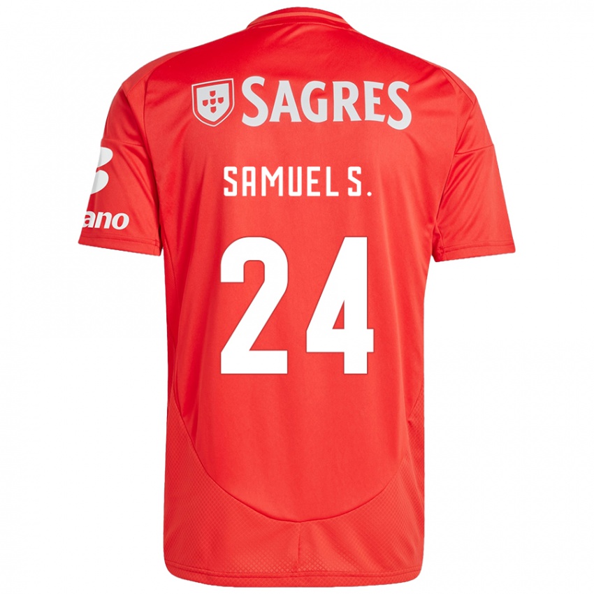 Niño Camiseta Samuel Soares #24 Rojo Blanco 1ª Equipación 2024/25 La Camisa Argentina