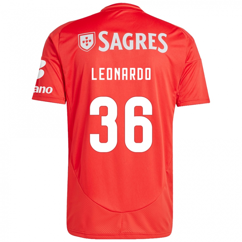 Niño Camiseta Marcos Leonardo #36 Rojo Blanco 1ª Equipación 2024/25 La Camisa Argentina