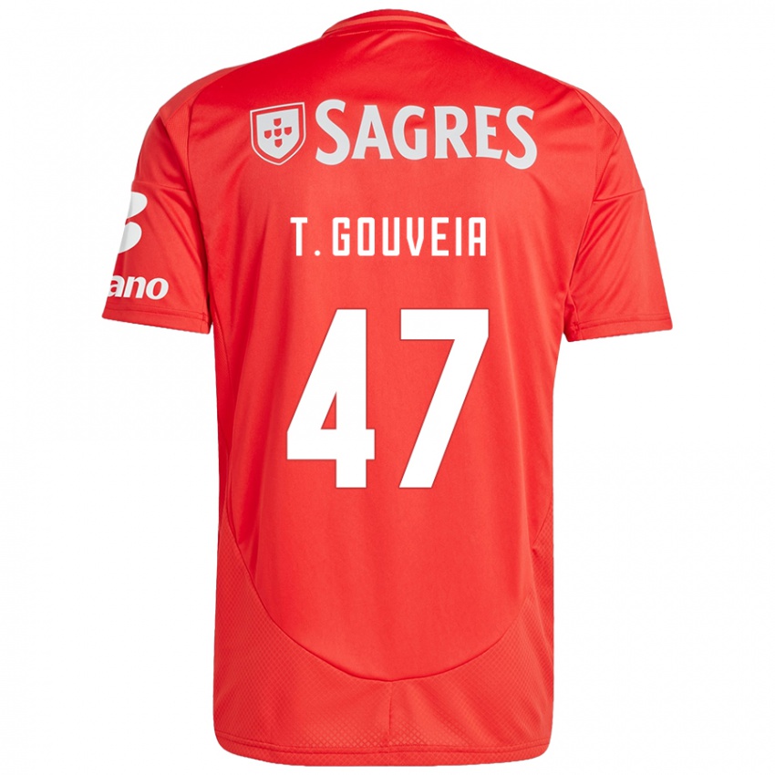 Niño Camiseta Tiago Gouveia #47 Rojo Blanco 1ª Equipación 2024/25 La Camisa Argentina