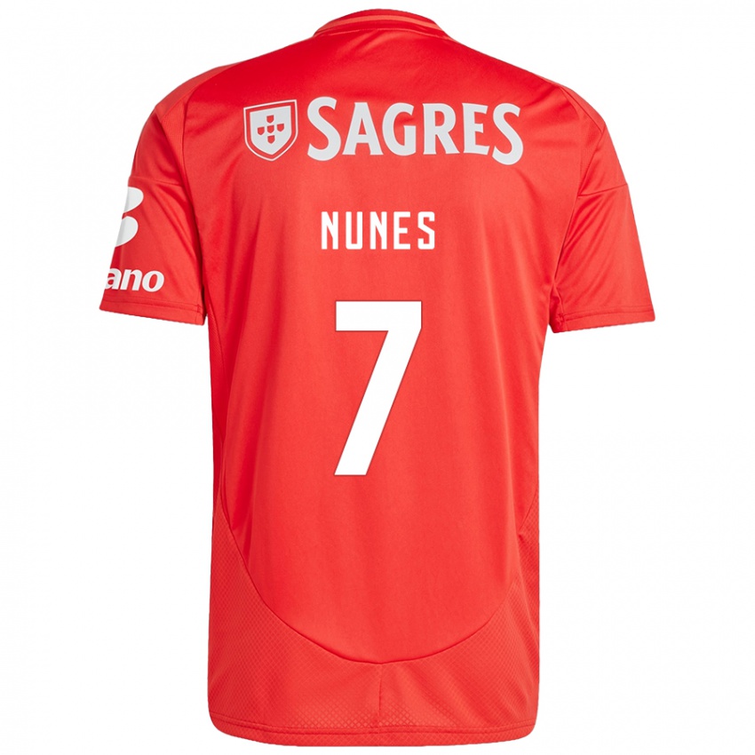 Niño Camiseta Bernardo Nunes #7 Rojo Blanco 1ª Equipación 2024/25 La Camisa Argentina