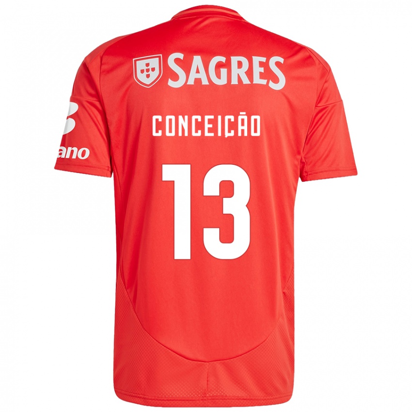 Niño Camiseta João Conceição #13 Rojo Blanco 1ª Equipación 2024/25 La Camisa Argentina