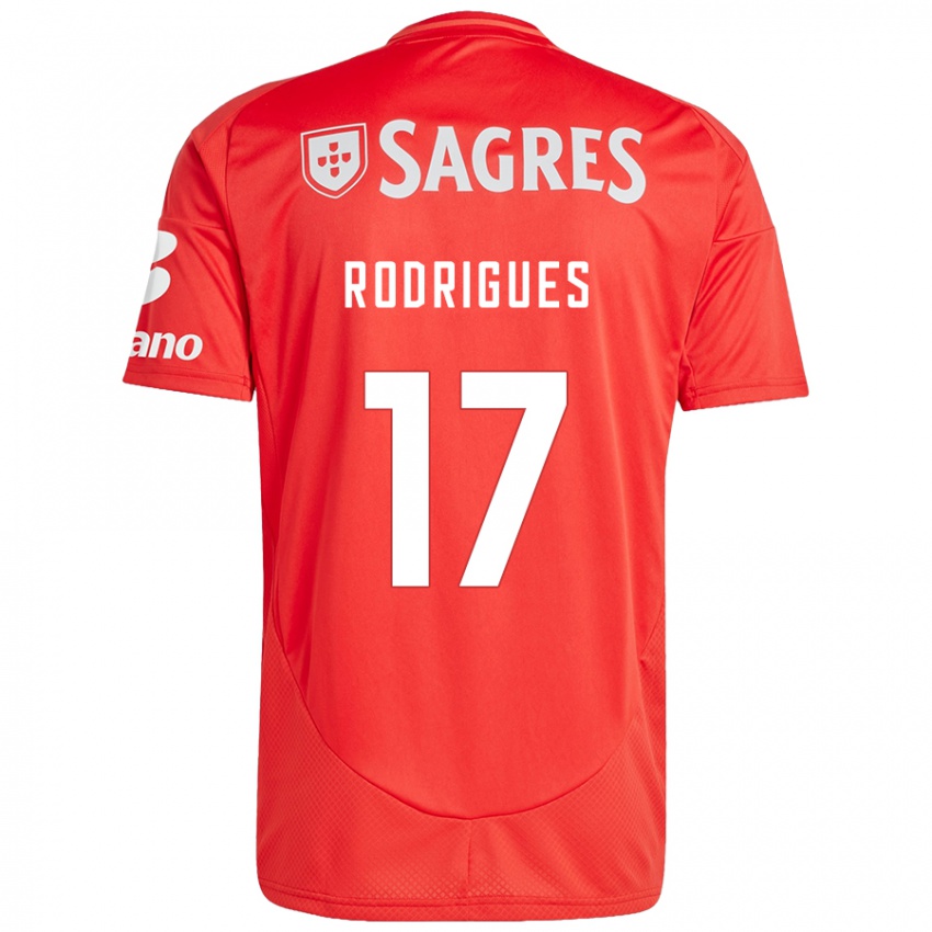 Niño Camiseta Tiago Rodrigues #17 Rojo Blanco 1ª Equipación 2024/25 La Camisa Argentina