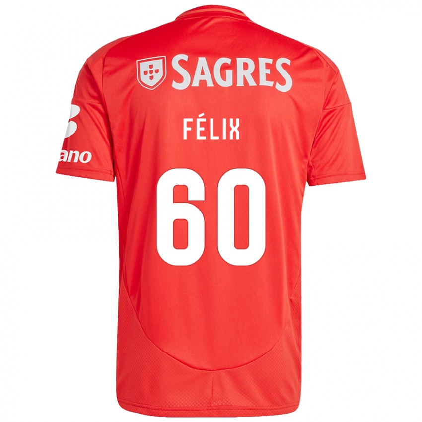 Niño Camiseta Nuno Félix #60 Rojo Blanco 1ª Equipación 2024/25 La Camisa Argentina