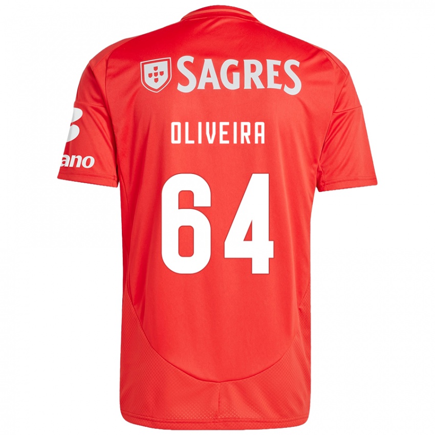 Niño Camiseta Gonçalo Oliveira #64 Rojo Blanco 1ª Equipación 2024/25 La Camisa Argentina