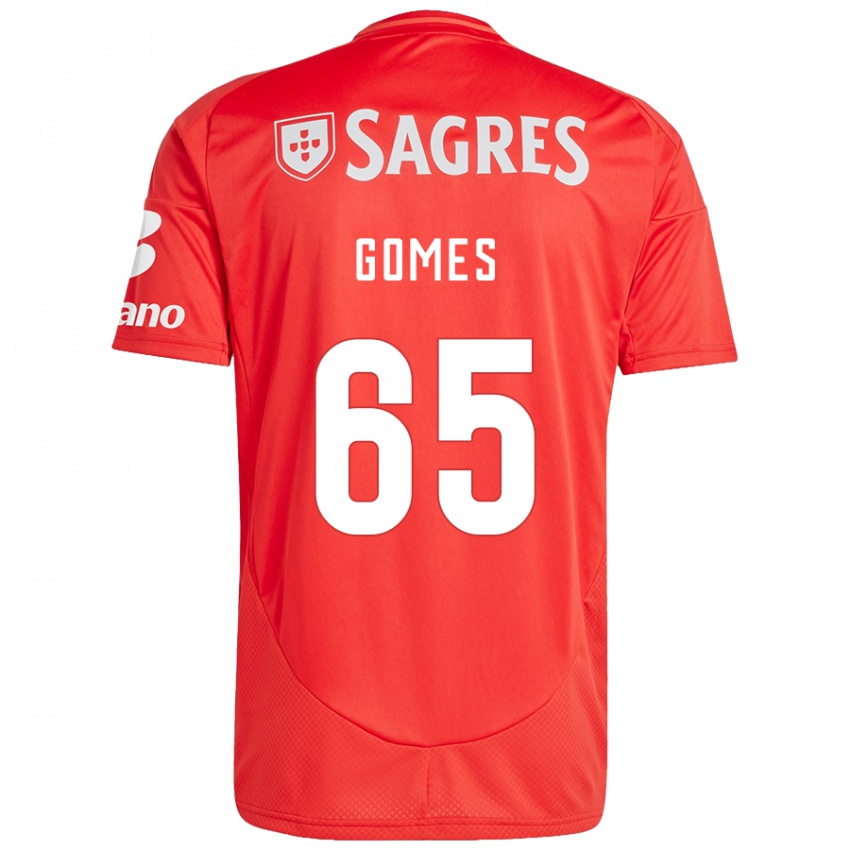 Niño Camiseta André Gomes #65 Rojo Blanco 1ª Equipación 2024/25 La Camisa Argentina