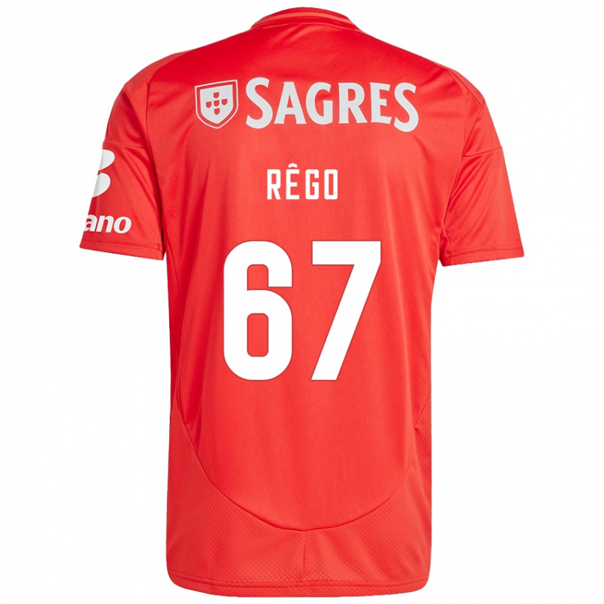 Niño Camiseta Rodrigo Rêgo #67 Rojo Blanco 1ª Equipación 2024/25 La Camisa Argentina