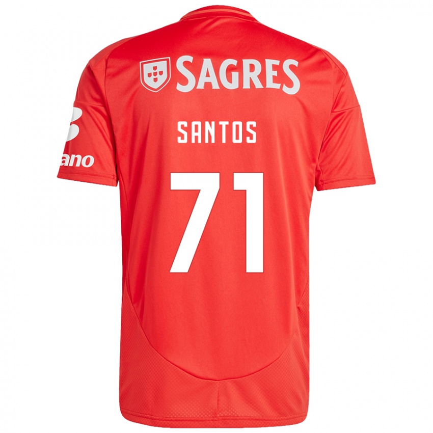 Niño Camiseta Leandro Santos #71 Rojo Blanco 1ª Equipación 2024/25 La Camisa Argentina