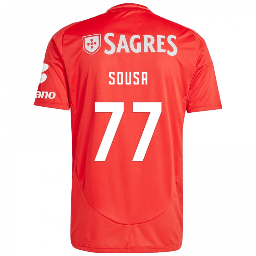 Niño Camiseta Gerson Sousa #77 Rojo Blanco 1ª Equipación 2024/25 La Camisa Argentina