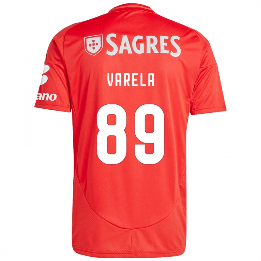 Niño Camiseta Gustavo Varela #89 Rojo Blanco 1ª Equipación 2024/25 La Camisa Argentina