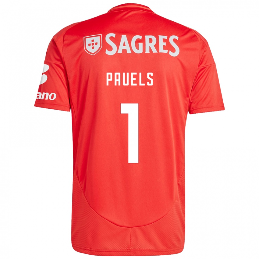 Niño Camiseta Lena Pauels #1 Rojo Blanco 1ª Equipación 2024/25 La Camisa Argentina