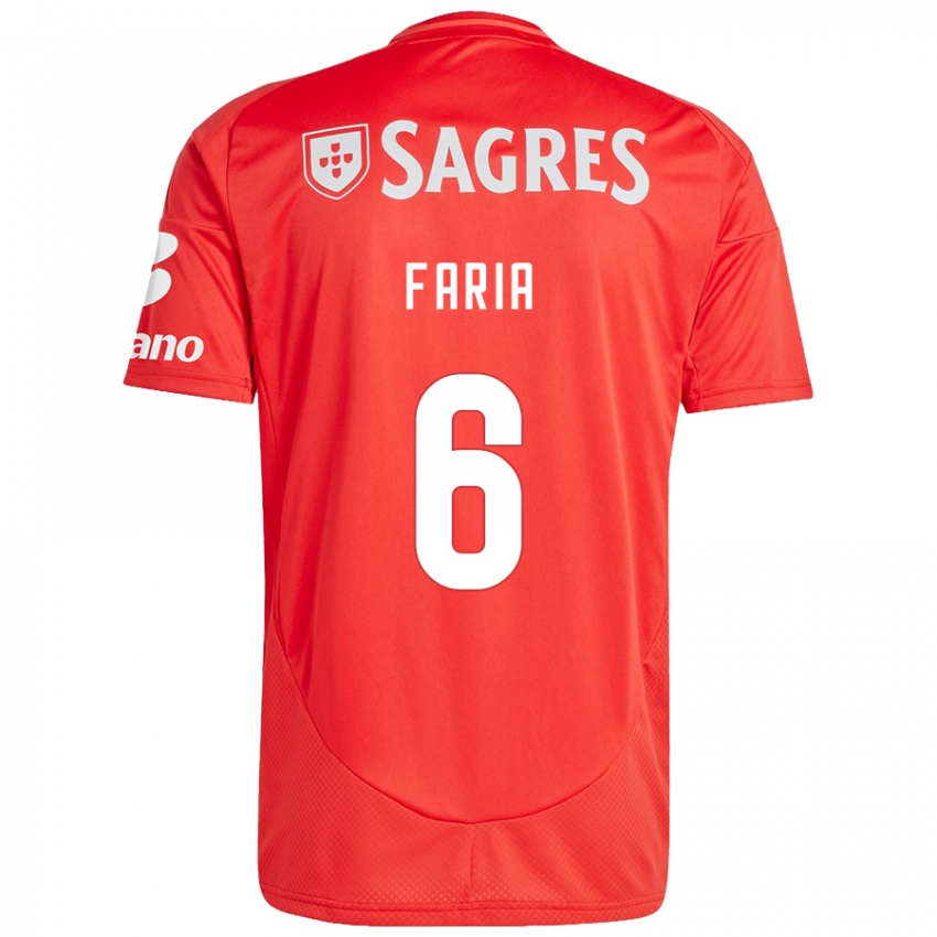 Niño Camiseta Andreia Faria #6 Rojo Blanco 1ª Equipación 2024/25 La Camisa Argentina