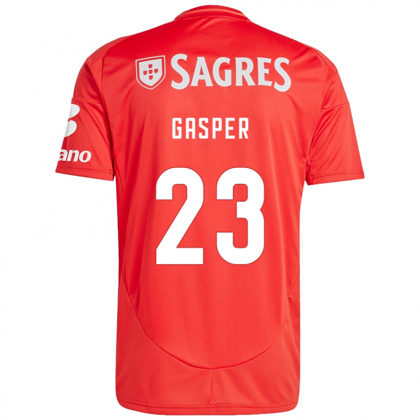 Niño Camiseta Anna Gasper #23 Rojo Blanco 1ª Equipación 2024/25 La Camisa Argentina